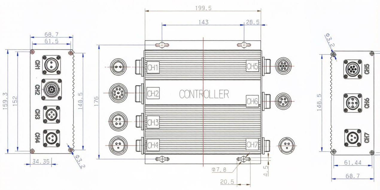 Tram Wiper Controller dimension